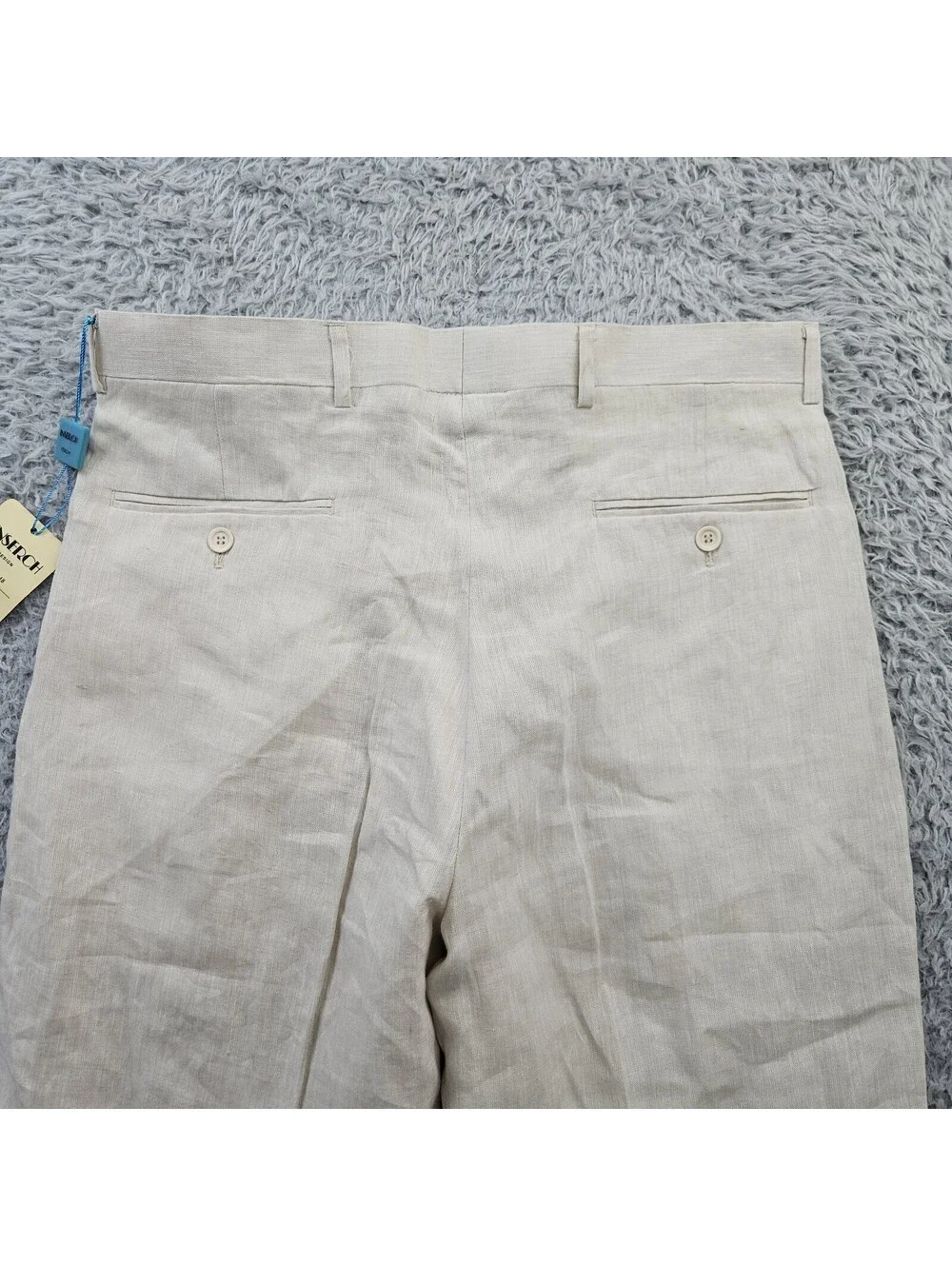 INSERCH Linen Pants 34x33 Pleated New W Tags Beige 100% Linen